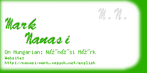 mark nanasi business card